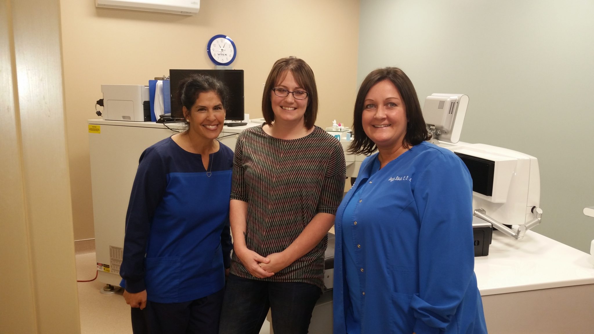 iLASIK patient, April Hopson, with Certified iLASIK technicians (Anna Schuler and Angie Rowe)